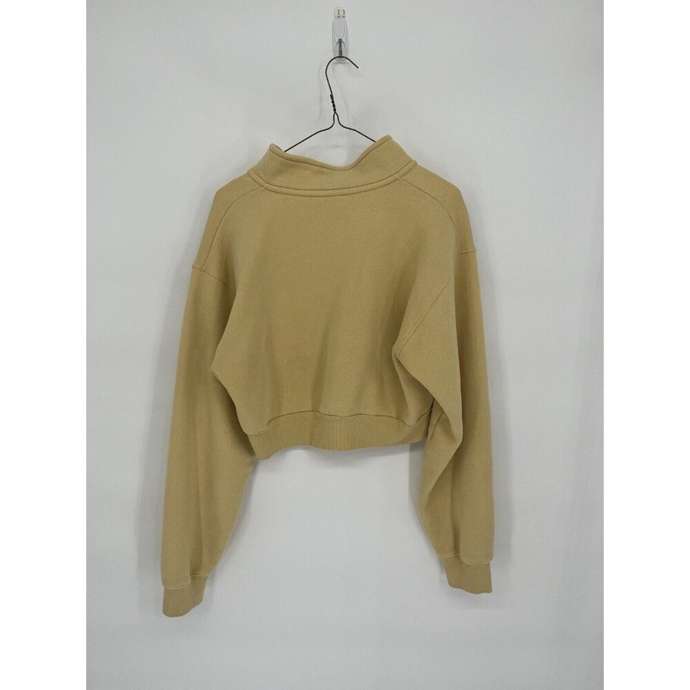 TnA Yellow Cozy Perfect Fleece Mockneck Quarter zip Sweatshirt Medium - Picture 3 of 4